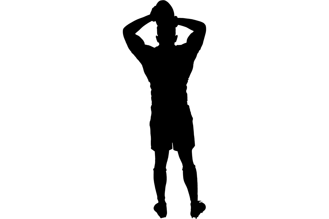 Silhouette of Energetic Male Rugby Player on Transparent Background