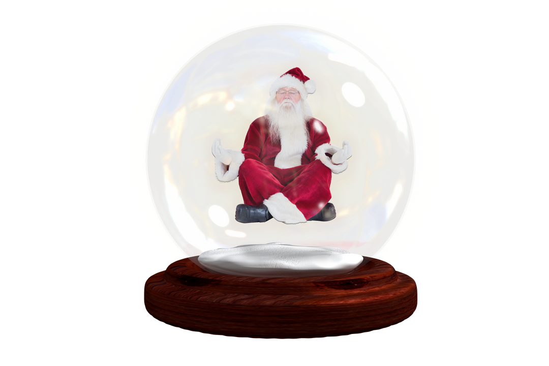 Transparent Snow Globe with Santa Claus Meditation Concept - Download Free Stock Images Pikwizard.com