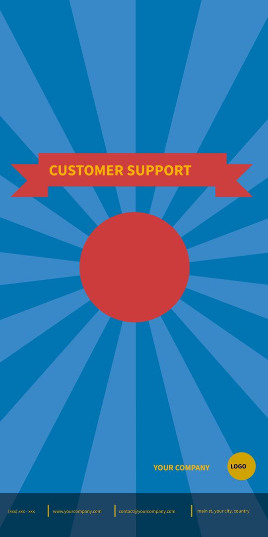 Radiant Customer Support Contact Template with Blue Background