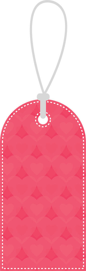Blank Label Tag with Heart Pattern on Transparent Background