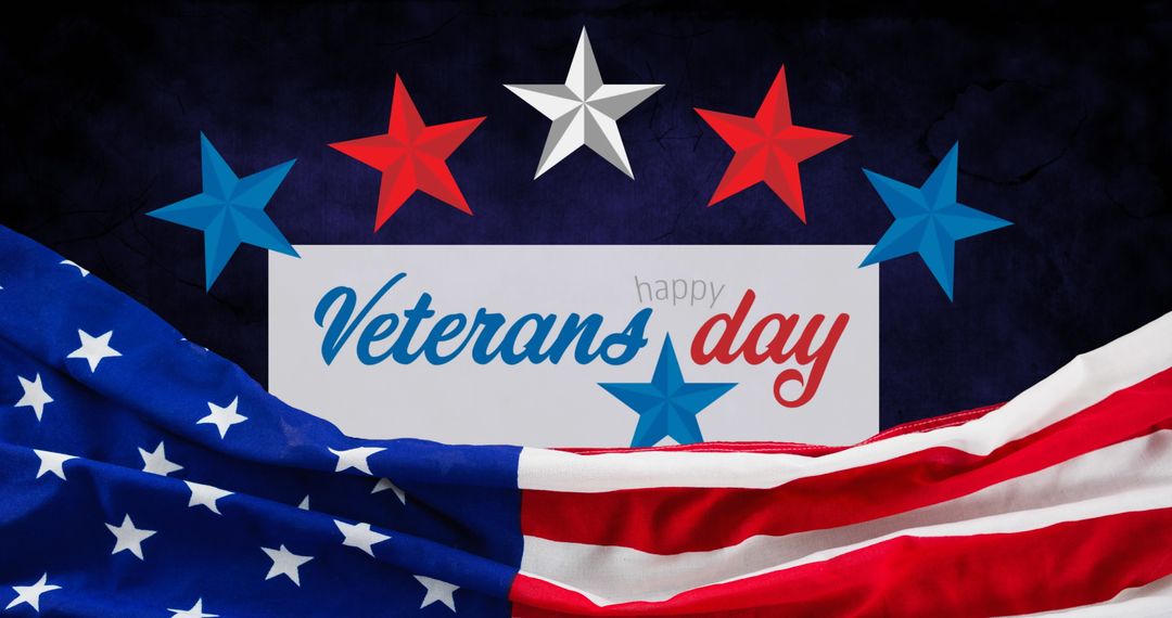 Veterans Day Tribute with Stars and American Flag