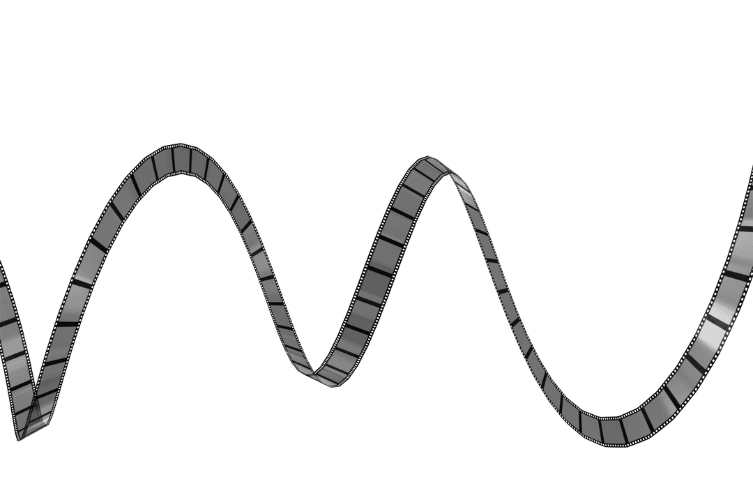 Transparent Twisted Film Strip on Black Background