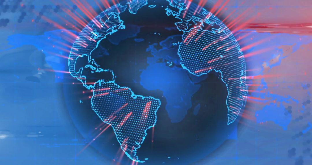 Digital Globe with Data Interface and World Map