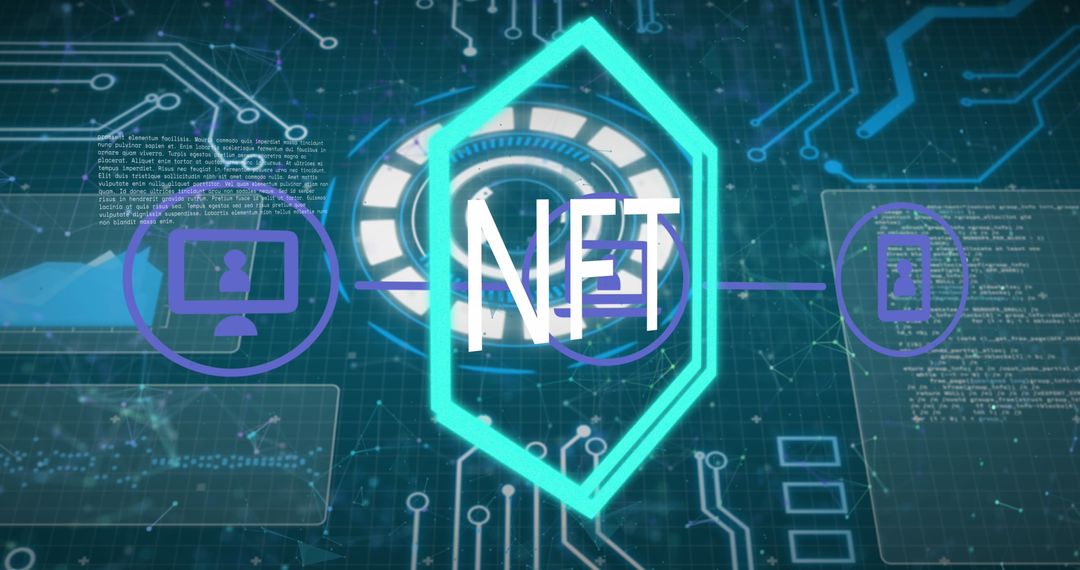 Digital network interface with futuristic elements