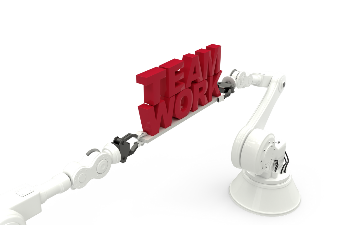 Transparent Robot Arms Holding Teamwork Text Vector - Download Free Stock Images Pikwizard.com