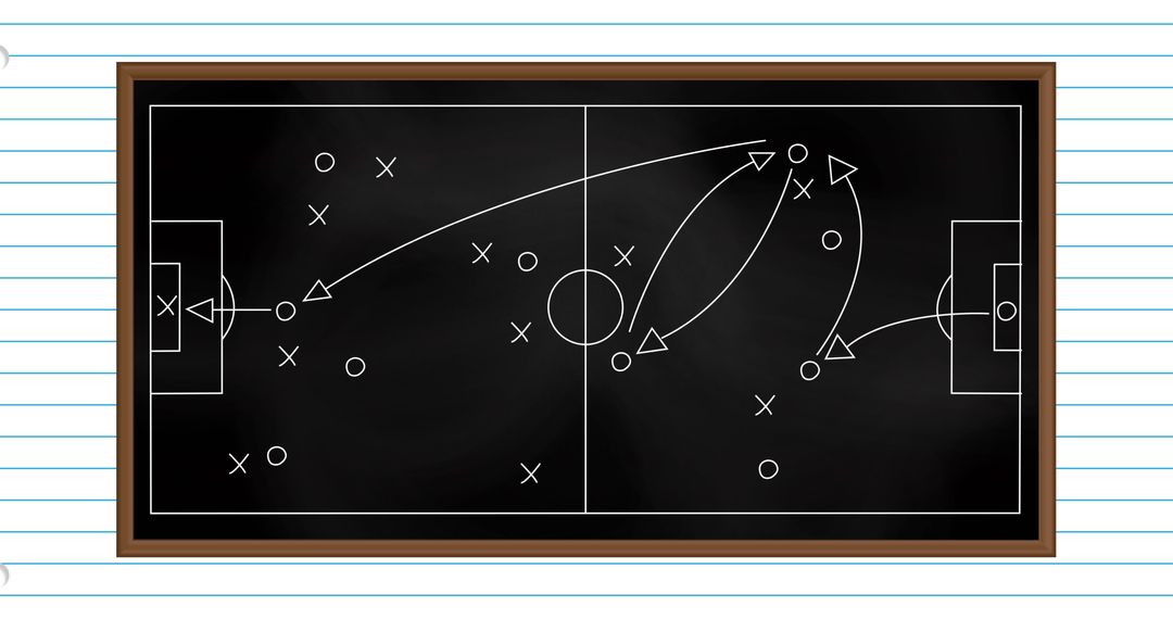 Football Game Strategy Drawn on Blackboard for Competition Planning - Free Images, Stock Photos and Pictures on Pikwizard.com