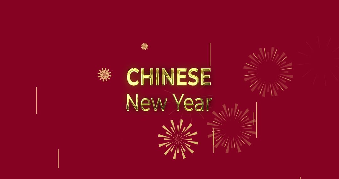 Festive Chinese New Year Greeting with Fireworks