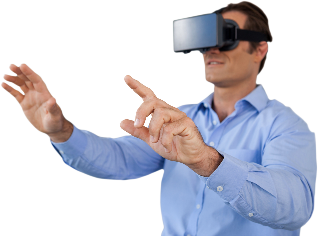 Mature Businessman Using Transparent VR Glasses - Download Free Stock Images Pikwizard.com