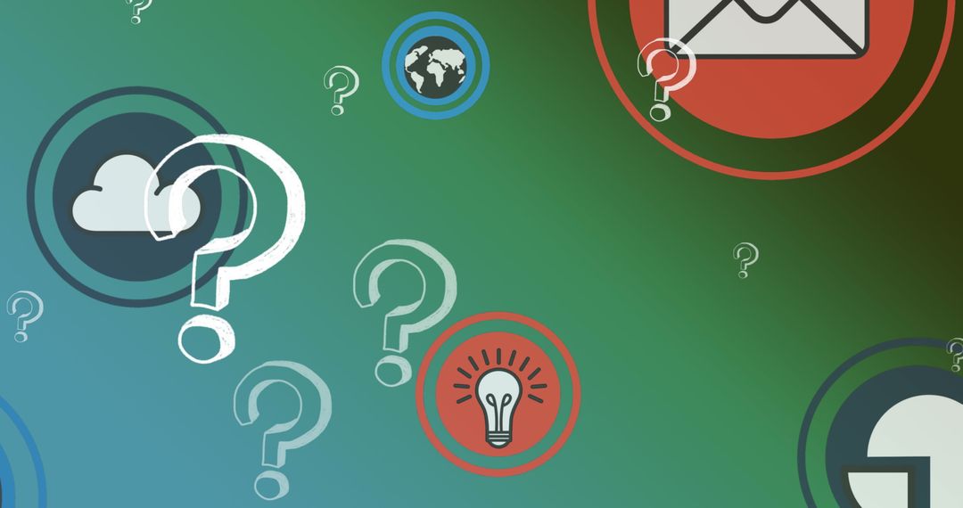 Abstract Communication Icons on Gradient Background