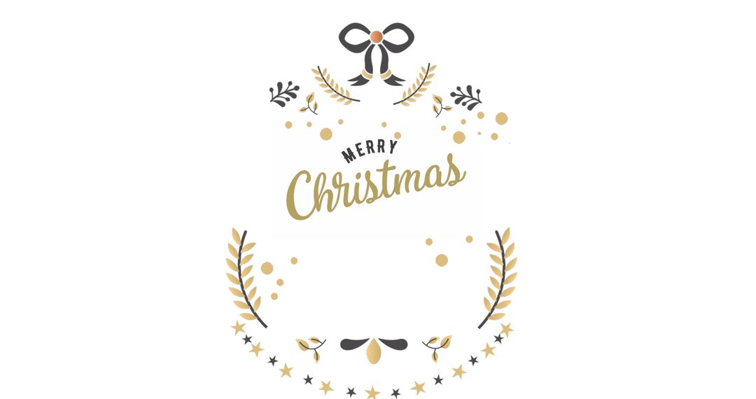 Festive Merry Christmas Greeting with Elegant Floral Design