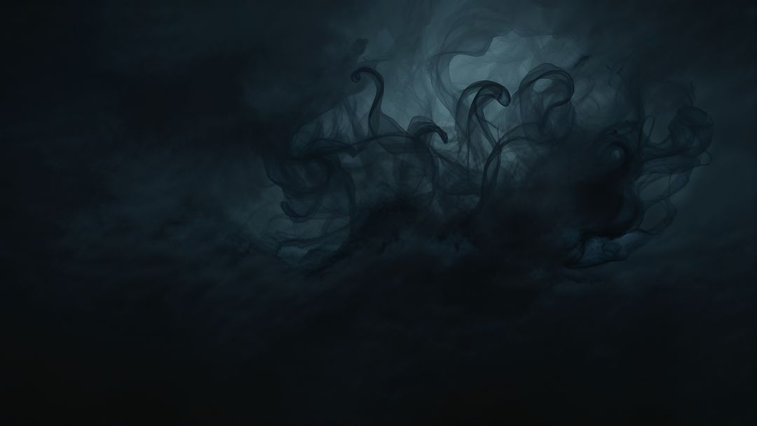 Abstract Smoke Swirls in Shadowy Void