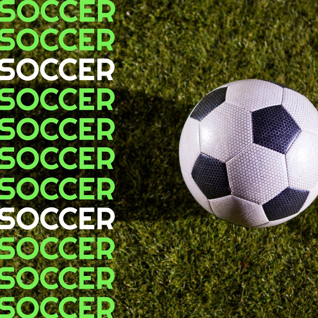 Square image of multiplied soccer and soccer ball on grass - Download Free Stock Templates Pikwizard.com
