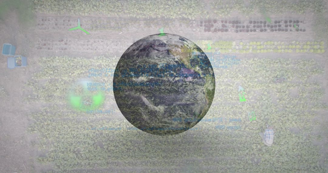 Earth with Data Graphics Symbolizing Global Connectivity