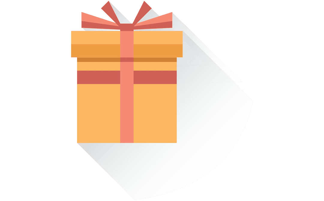 Flat Illustration of Gift Box on Transparent Background