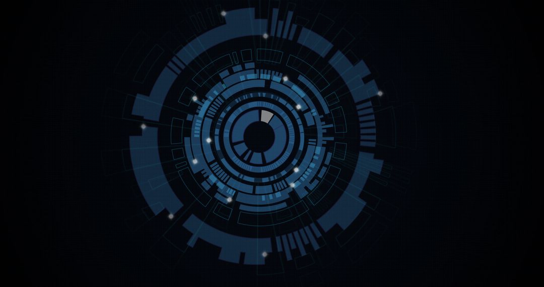 Futuristic Digital Interface with Rotating Circles