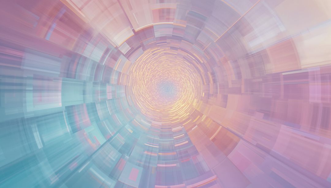 Spinning Pastel Tunnel Vortex in Digital Space