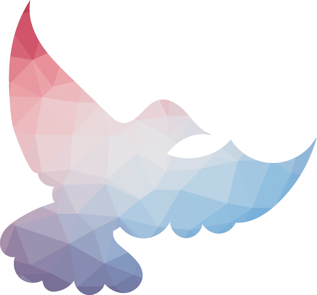Geometric Abstract Bird with Gradient on Transparent Background
