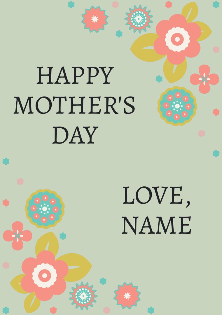 Whimsical Mother's Day Greeting Card Template