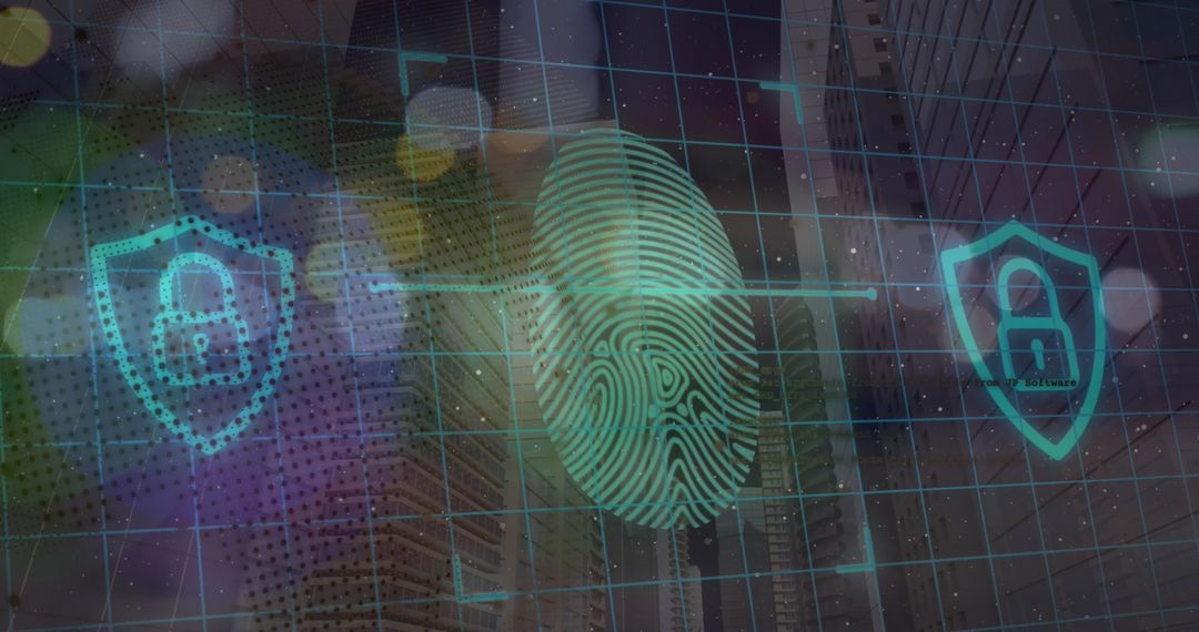 Futuristic Fingerprint Authentication Technology Background