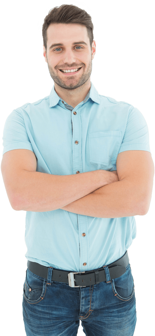 Confident Young Man with Transparent Background
