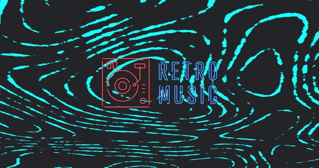 Retro Music with Abstract Neon Pattern