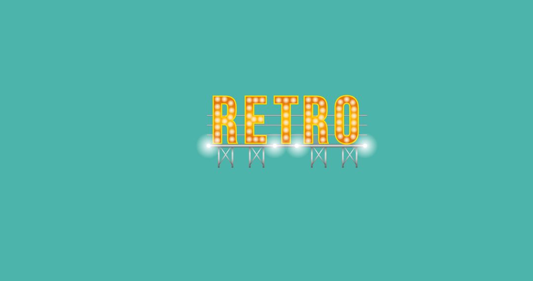 Retro Styled Text with Neon Glow on Green Background