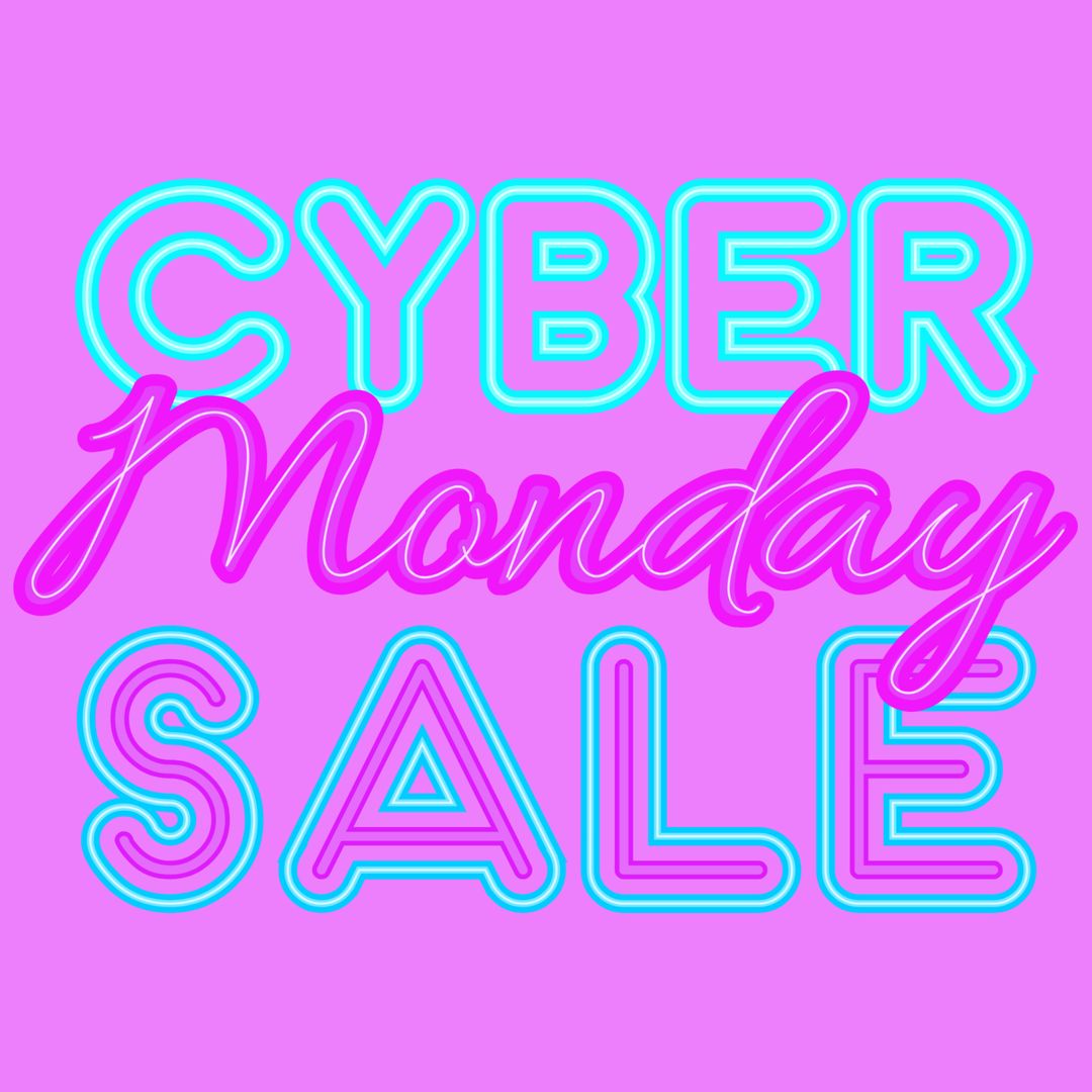 Vibrant Neon Glow Cyber Monday Sale Promotion Design