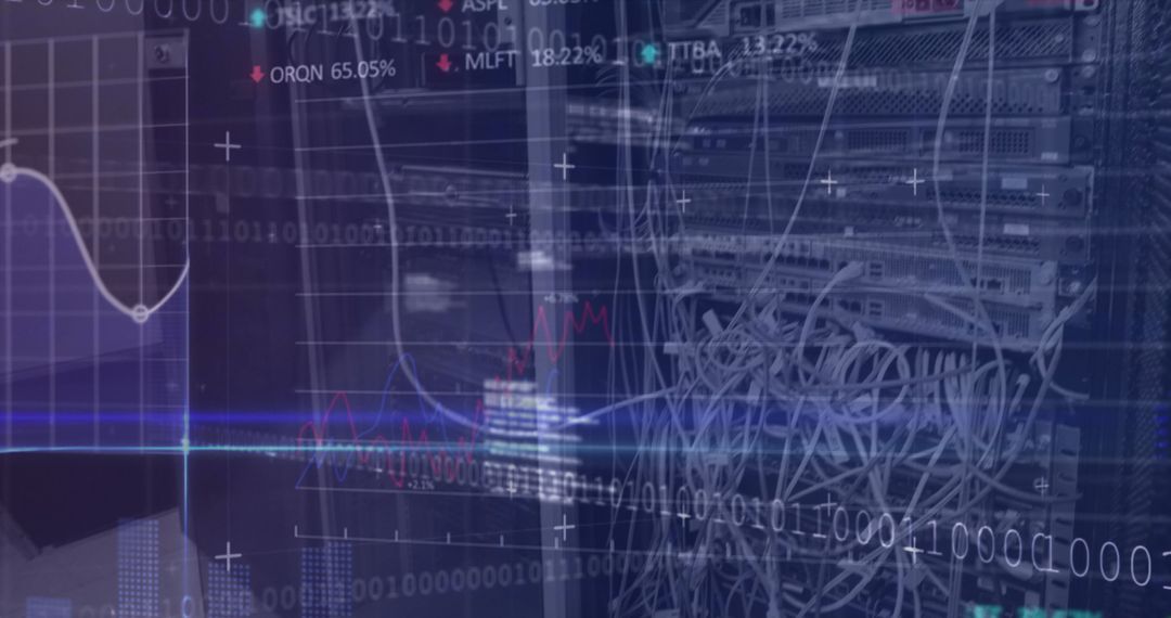 Binary Code Overlay on Data Servers with Stock Market Analysis
