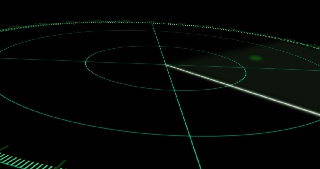 Radar Interface with Moving Spots on Black Background