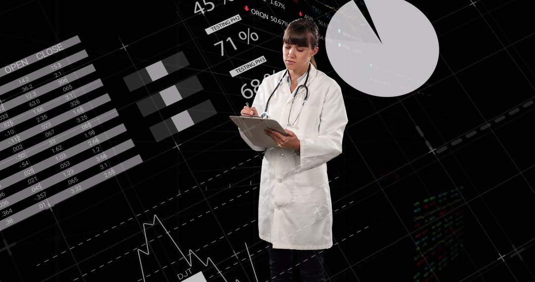 Doctor Analyzing Digital Financial Data Interface