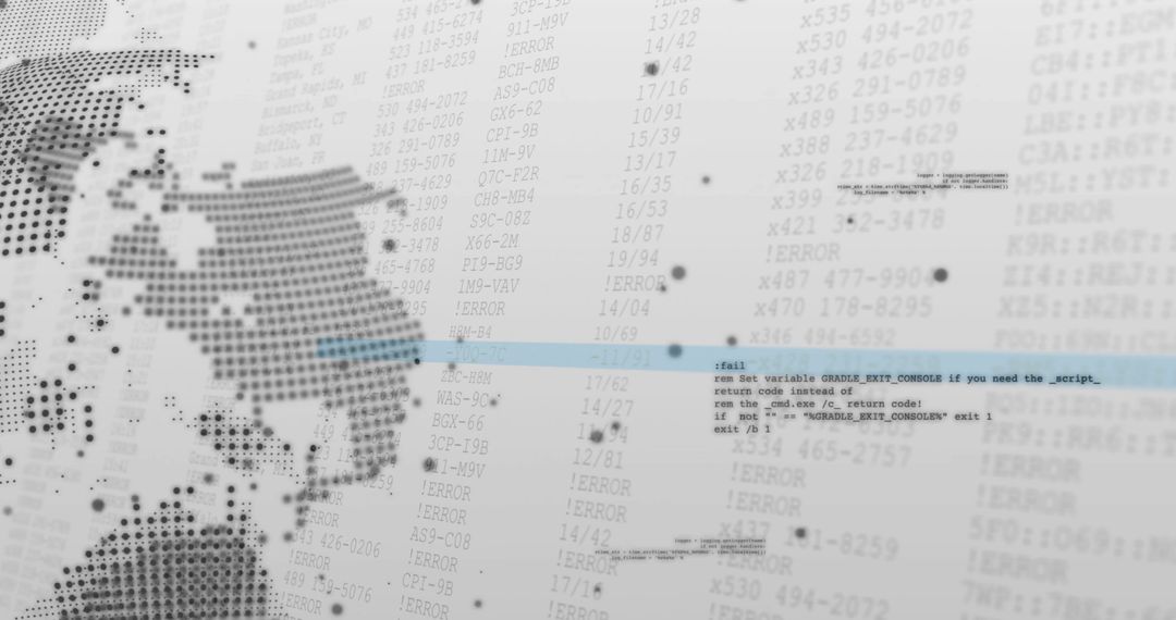 Digital Global Map with Code Integration for Modern Technology Themes
