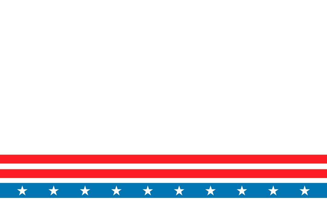 Abstract Patriotic USA Red and Blue Linear Shape on Transparent Background