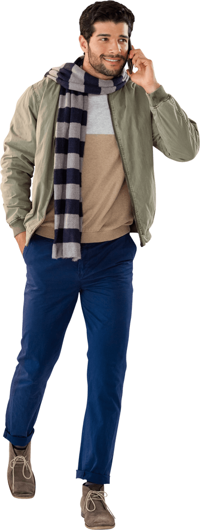 Transparent Image of Man Smiling While Using Mobile Phone - Download Free Stock Images Pikwizard.com