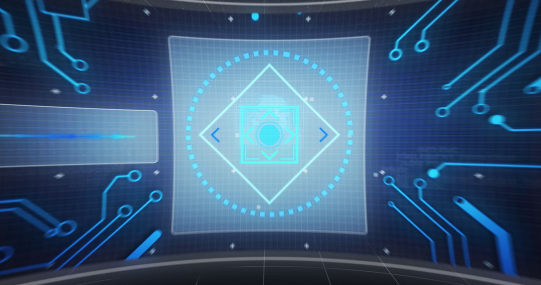 Futuristic Digital Interface with Scanning and Data Visualization