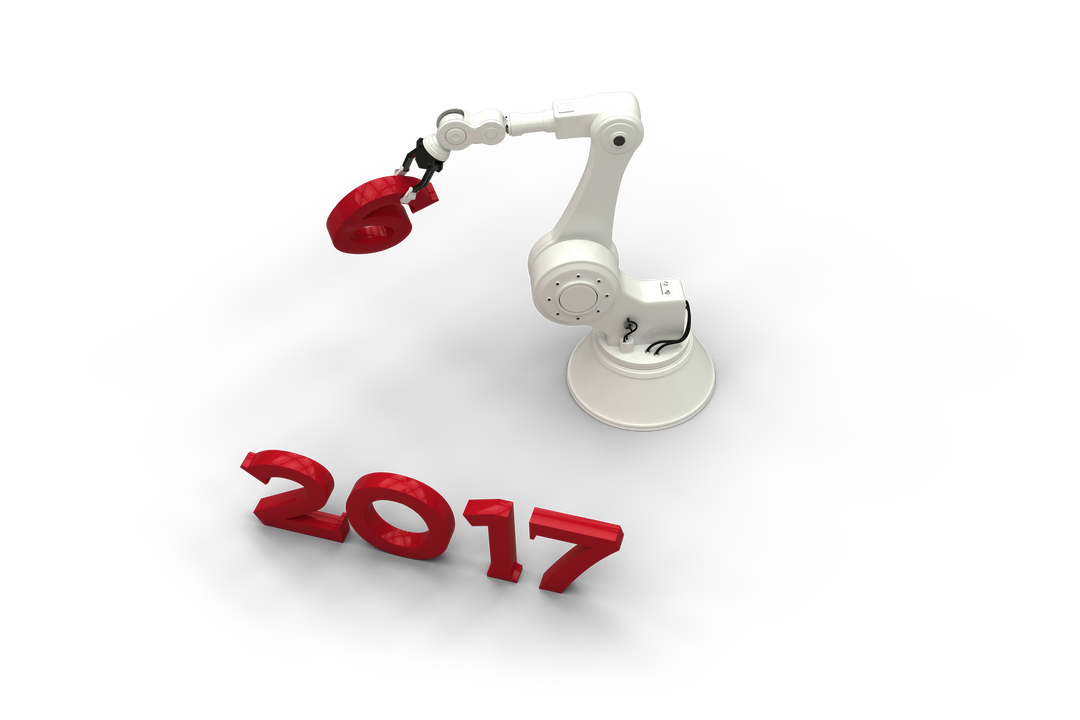 Transparent Background of Robotic Arm Holding Number 6 in 3D with Red 2017 - Download Free Stock Images Pikwizard.com