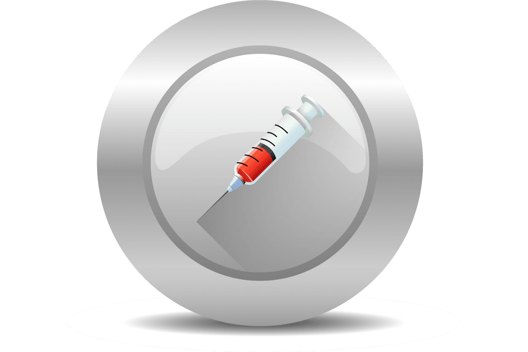 Transparent Icon with Vector Syringe for Medical Use