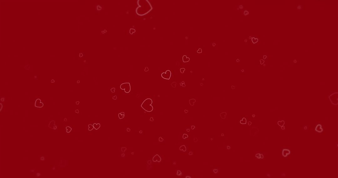 Floating Heart Shapes on Red: Romantic Love and Passion Theme