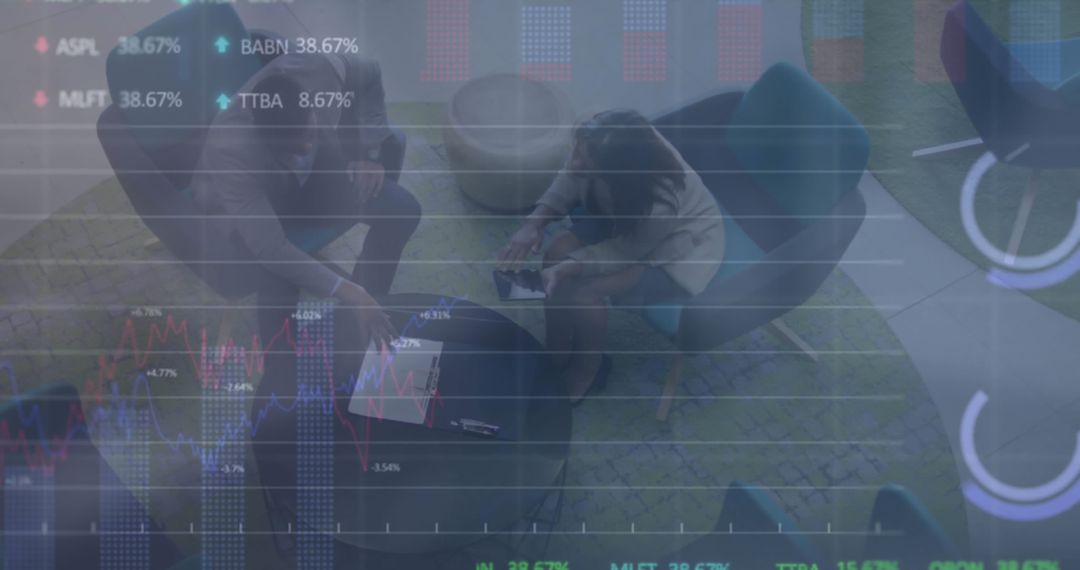 Data Analysis Overlay on Business Collaboration Meeting