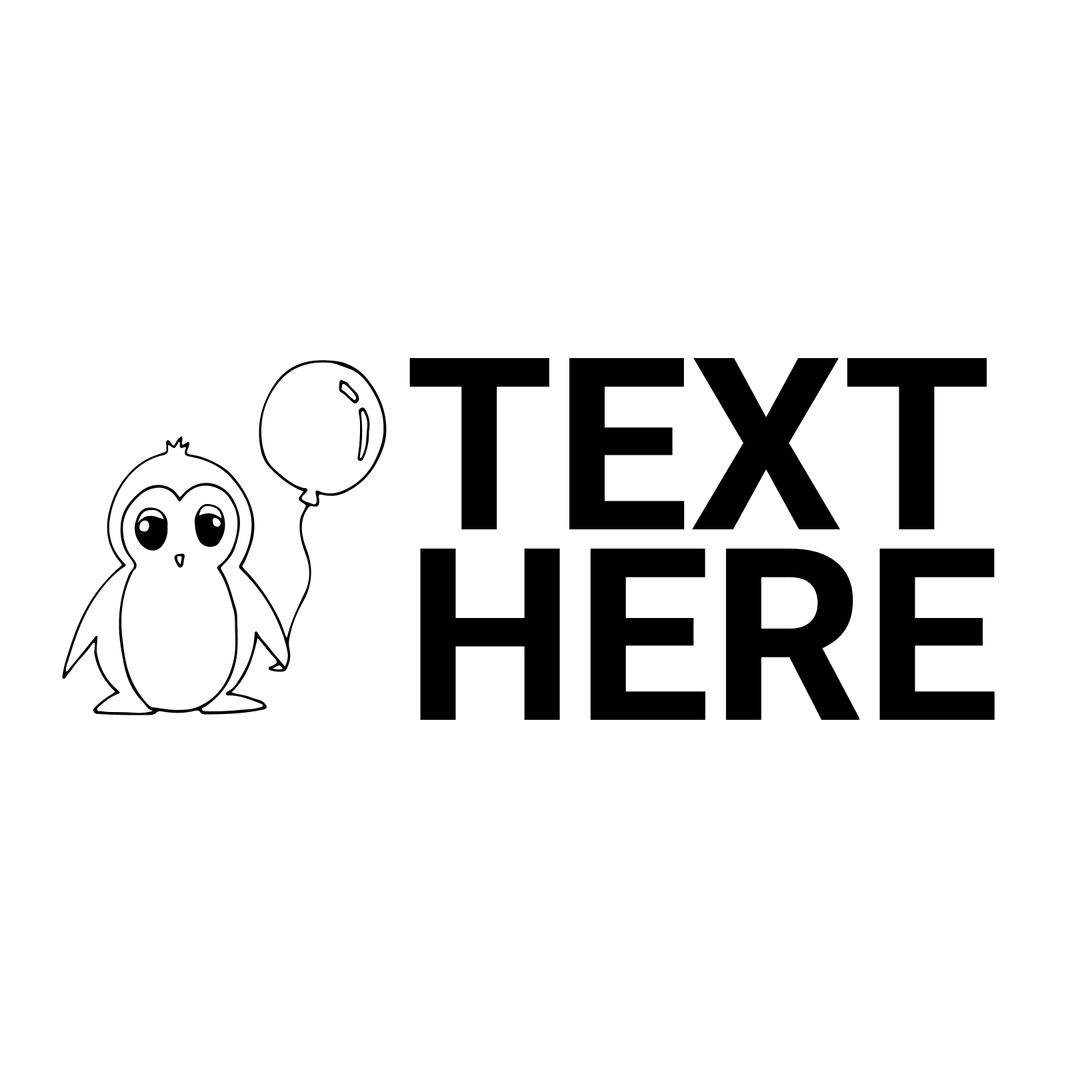 Penguin Holding Balloon with Customizable Text Area - Download Free Stock Images Pikwizard.com
