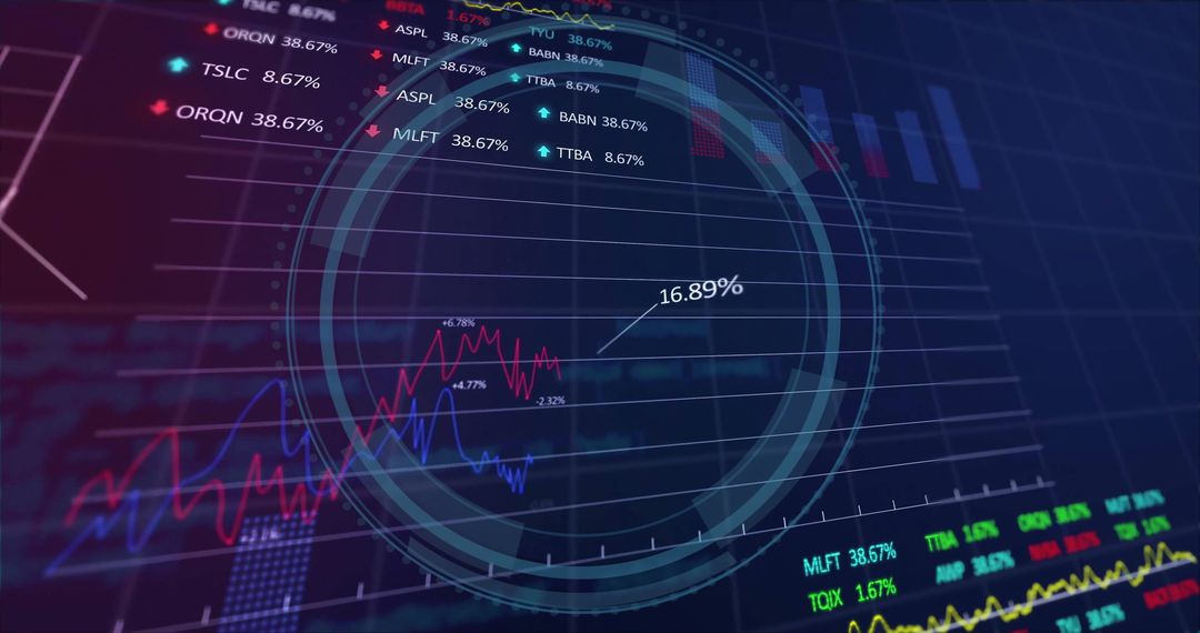 Digital Interface with Financial Data Analysis Concept