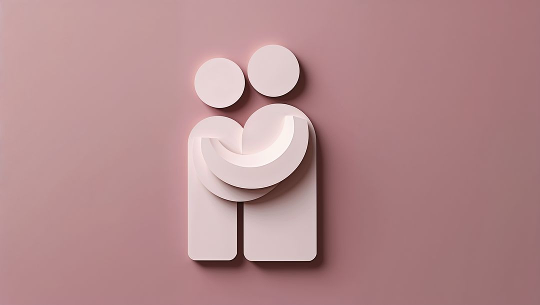 Abstract Hugging Figures in Modern Minimalist Design