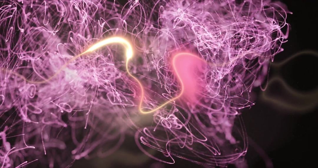 Glowing Pink Light Streams Flowing on Dark Background