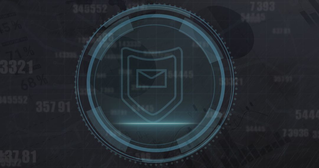 Futuristic Digital Shield Symbolizing Cybersecurity Protection