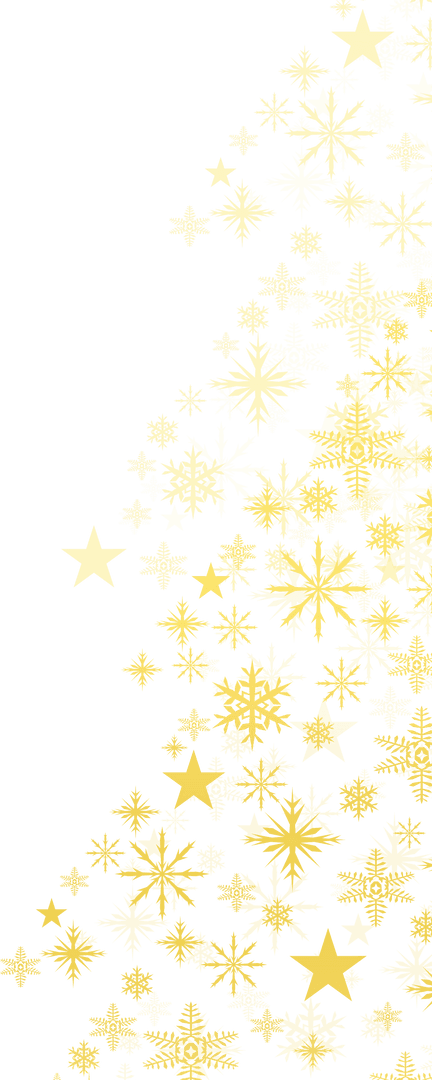 Transparent Golden Christmas Tree with Starry Decorations