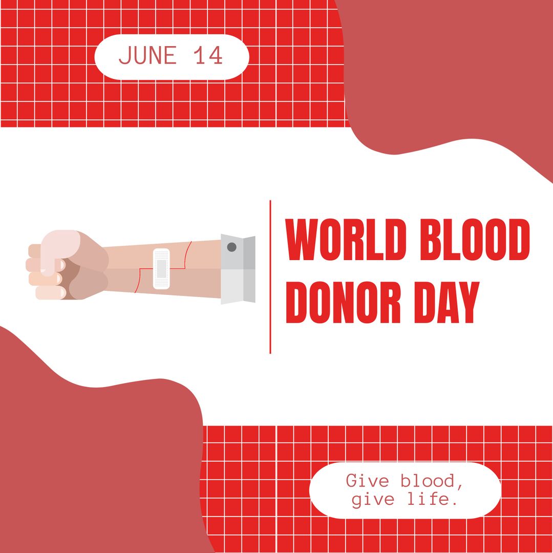 World Blood Donor Day Awareness with Stylized Arm Graphic