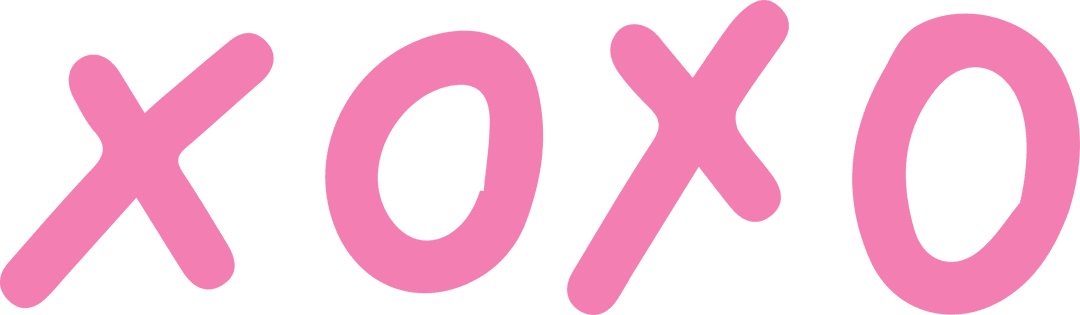 Pink XOXO Illustrative Icon on Transparent Background