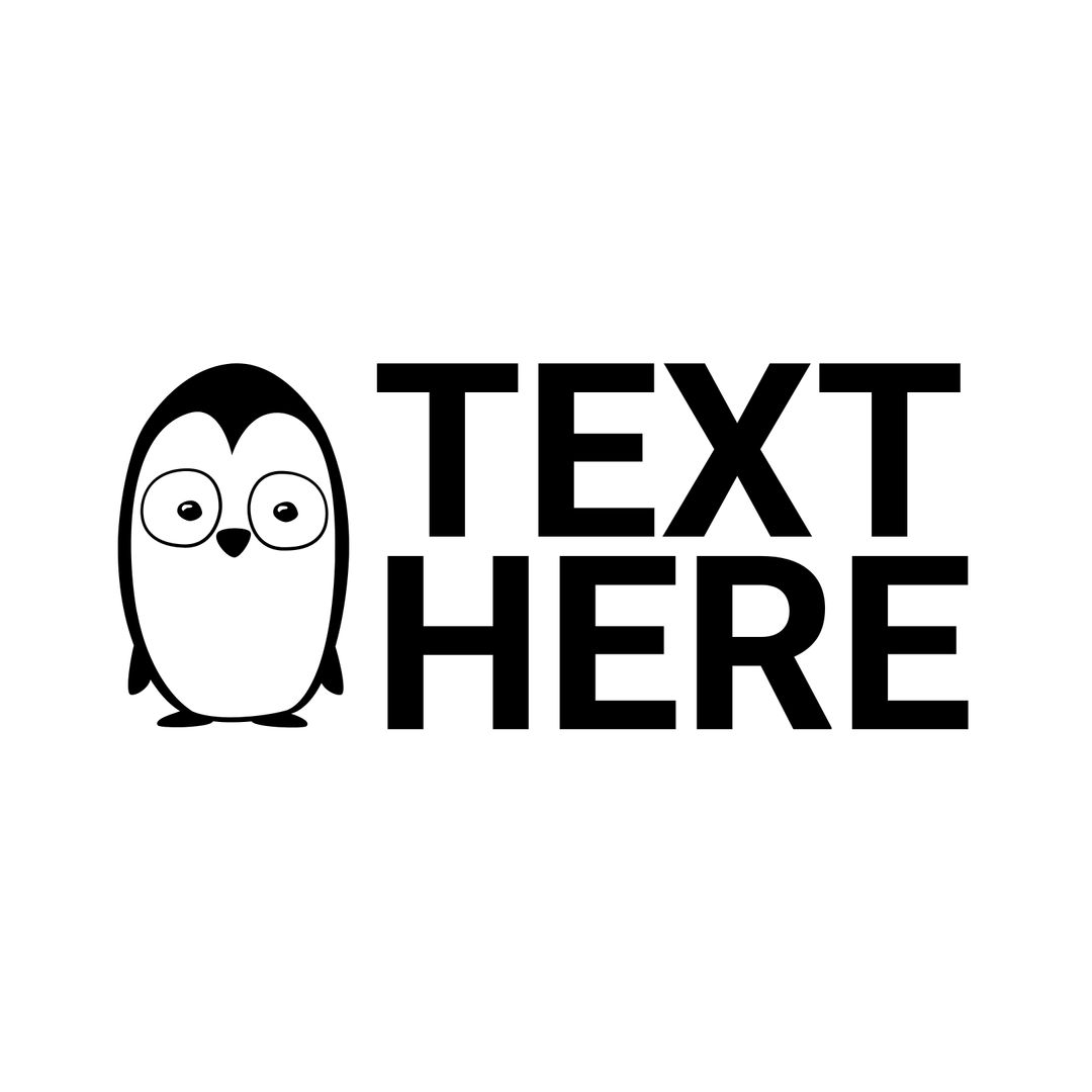 Cartoon Penguin Logo with Text Space Template