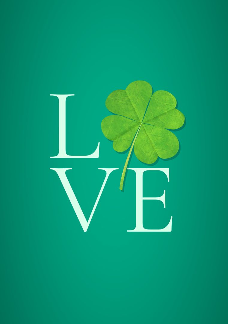 St. Patrick's Day Love With Four-Leaf Clover Symbol