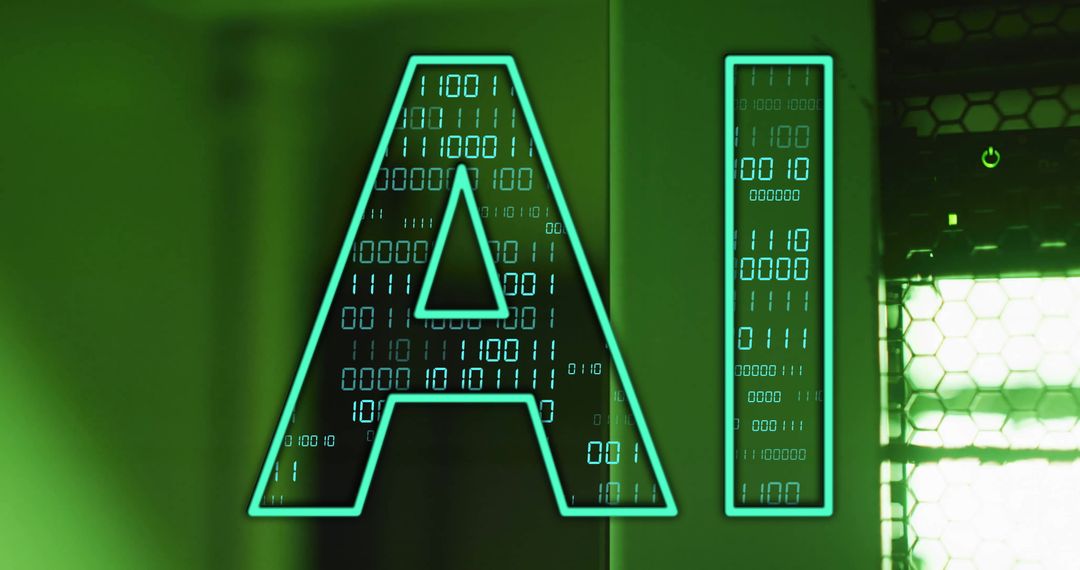 artificial intelligence concept with binary code and green technology theme - Free Images, Stock Photos and Pictures on Pikwizard.com