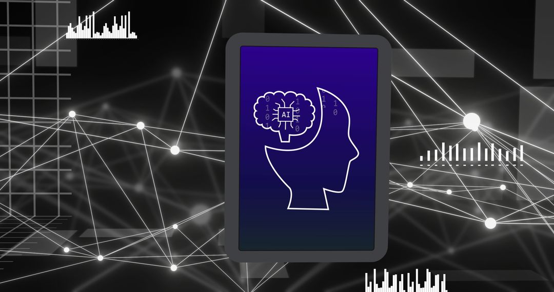 Modern AI Technology and Global Network Connections Concept